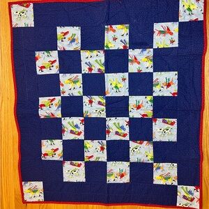 Baby Quilt Colorful winter themed Patchwork